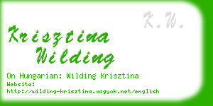 krisztina wilding business card